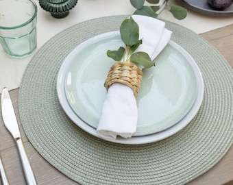 Set de 4 ou 6 sets de table effaçables et nettoyables au thé vert dc fix