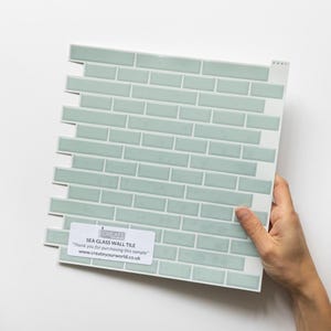 SAMPLE Sea Glass 3D tile sticker for splashbacks