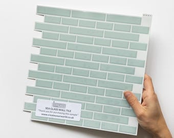SAMPLE Sea Glass 3D tile sticker for splashbacks