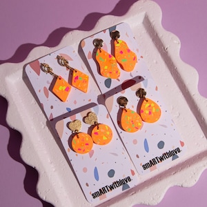 Neon Terrazzo Ohrringe Handmade | Statement Ohrringe Jesin | Bunte Ohrringe modern |