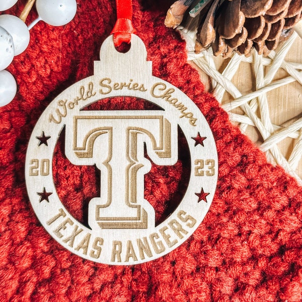 Texas Rangers World Series Christmas Ornament Etsy