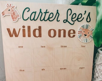 Tablica zdjęć Wild One Milestone | Pierwsze urodziny, zdjęcia miesięczne