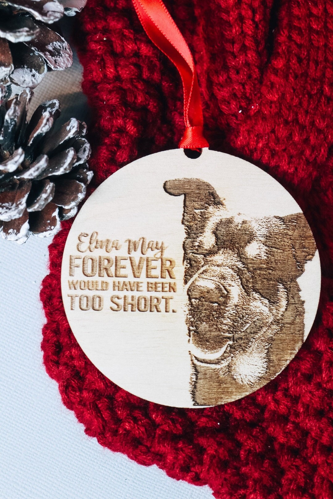 Personalized Pet Portrait Ornament | Laser Engraved Wood, Custom Pet ...