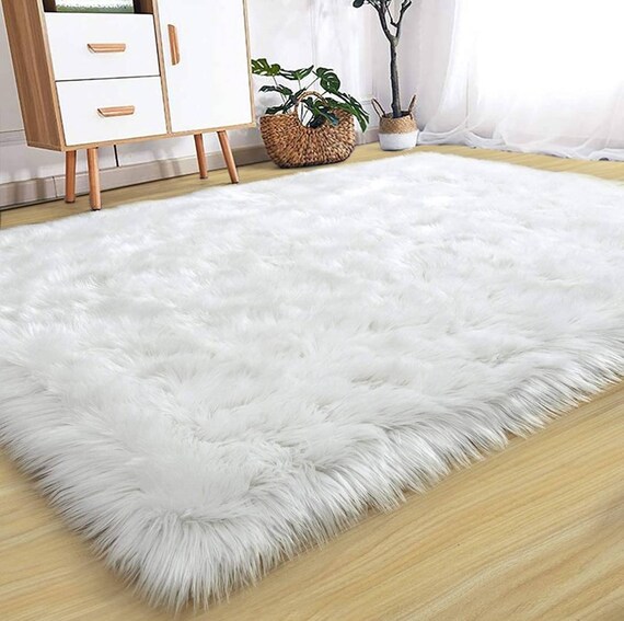 white fur rugs
