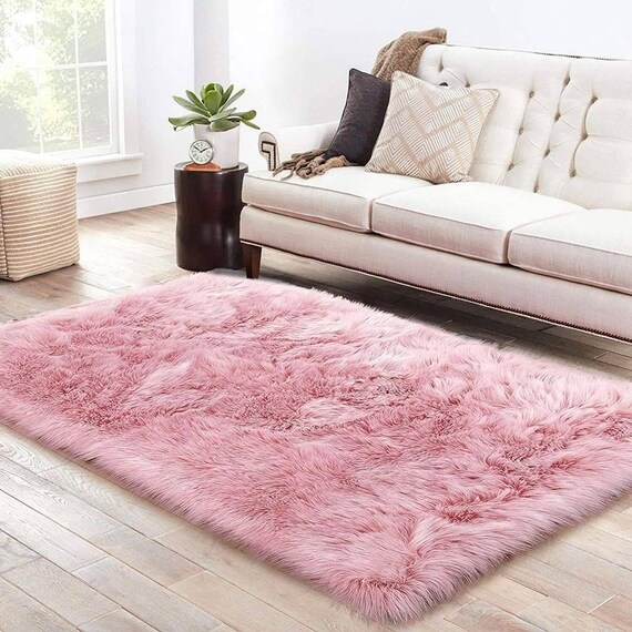 Light Pink Faux Fur Rug Etsy