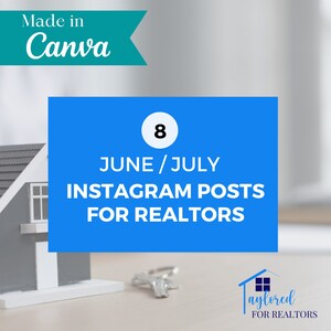 June and July Real Estate Social Media Posts | Real Estate Instagram Posts | Realtor Posts | Real Estate Marketing Templates | Editable