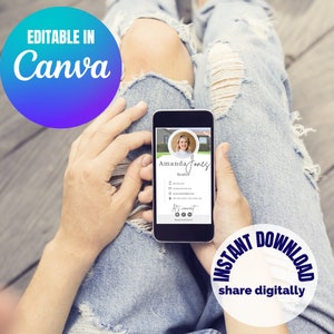 Realtor Digital Business Card Template, Real Estate Business Card, Canva Template, Business Card Template, Custom Business Card