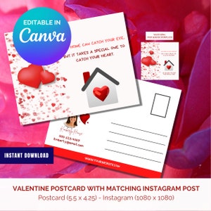 postale de la Saint-Valentin d'agent immobilier | Marketing immobilier | Modèle immobilier Saint-Valentin | Modèle de publication Instagram pour la Saint-Valentin pour agent immobilier