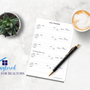 Realtor Daily Call Log | Call Tracking Forms | Real Estate | Real Estate Agent | Real Estate Printable | Realtor Forms | Instant Download