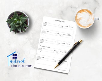 Realtor Daily Call Log | Call Tracking Forms | Real Estate | Real Estate Agent | Real Estate Printable | Realtor Forms | Instant Download