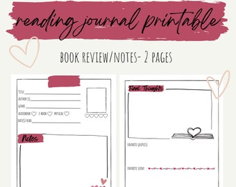 February Valentine's Day Book Review Template- Long Form