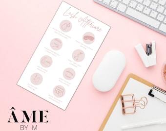 Lash Aftercare Card, Eyelash Extension Aftercare Card, Aftercare for Lashes, Lash Tech, Lash Instructions, After Care Card, INSTANT DOWNLOAD