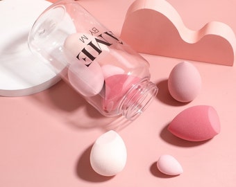 Beauty Blenders, Makeup Sponges, 8 Piece Latex-Free Makeup Sponge Set with Jar, Foundation Sponges, Makeup Blender