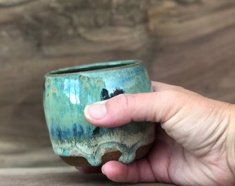 Vaso de cerámica esmaltada personalizado: taza/sorbete de cacao de cerámica hecho a mano