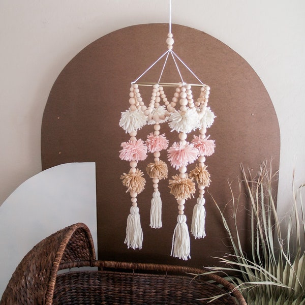 Baby Mobile (cream, blush, taupe) **Ceiling hook INCLUDED**