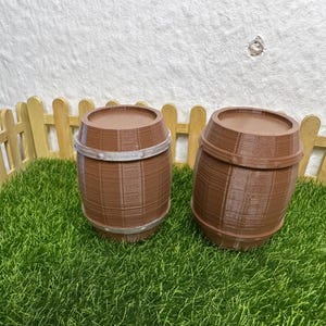 Miniatur Holzfass – Modellbau Zubehör, Höhe 3 Cm, Für Dioramen & Puppenhäuser