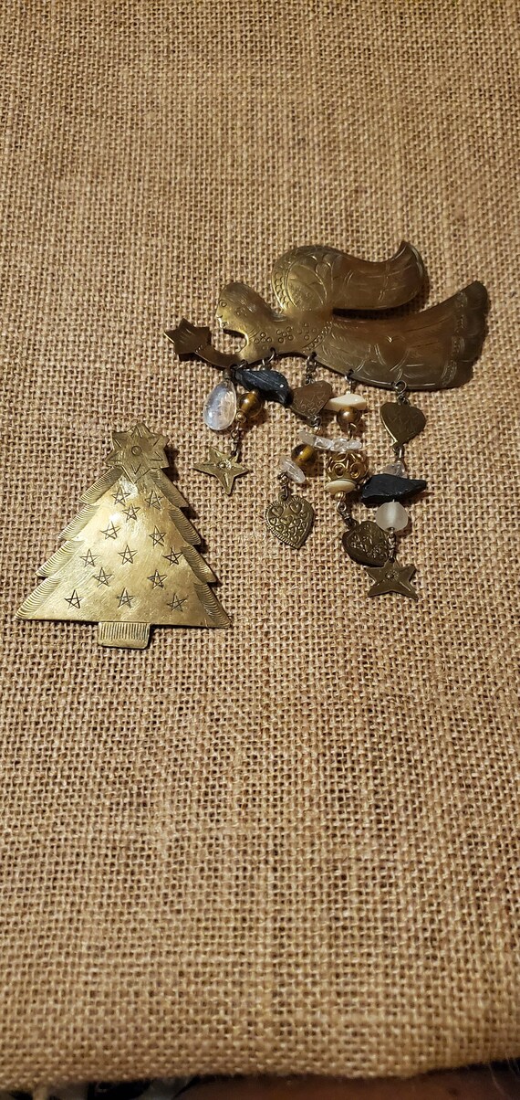 Brass Handmade Pin/ Brooch (2) Christmas - image 1