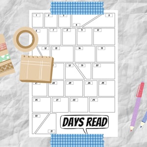 Comic Days Read Bullet Journal Spread, BuJo Spread, Bullet Journal Printable, Printable Template, Planner Printable, Planner Template