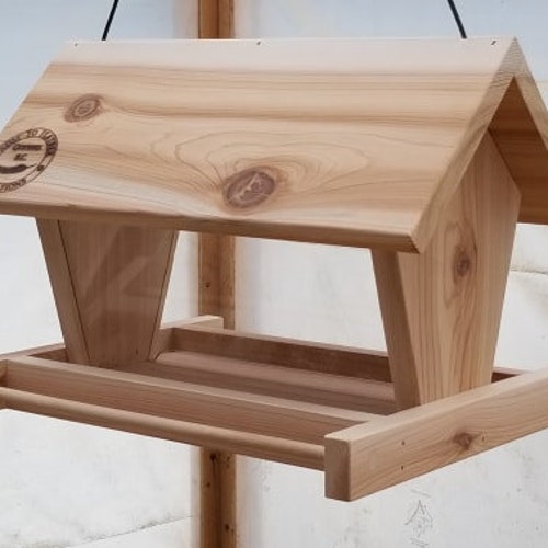 Large Cedar Bird Feeder Etsy