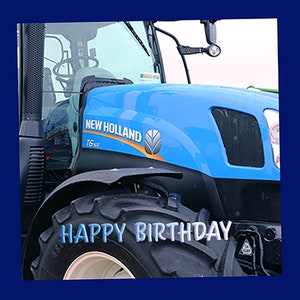 Cartão de aniversário do trator New Holland