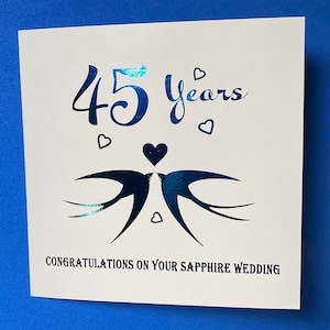 45 year wedding anniversary sapphire bird, swallows