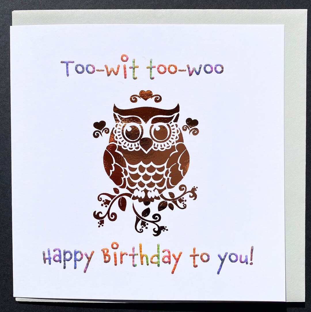 Owl Birthday Card, Bird Card - Etsy