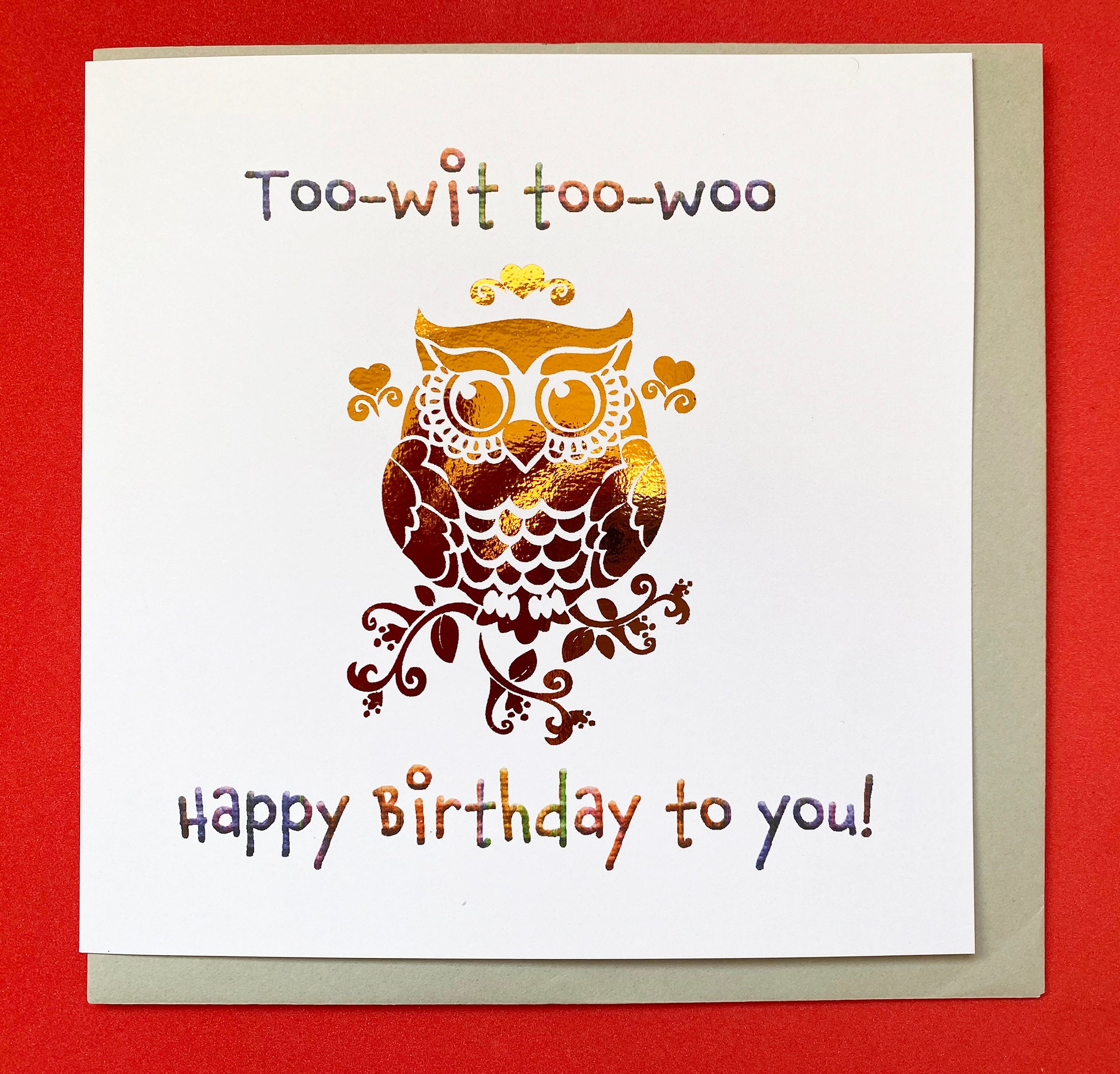 Owl Birthday Card, Bird Card - Etsy