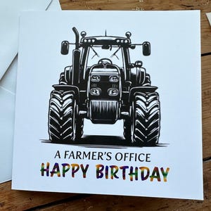 Tractor Farmers birthday card with decal