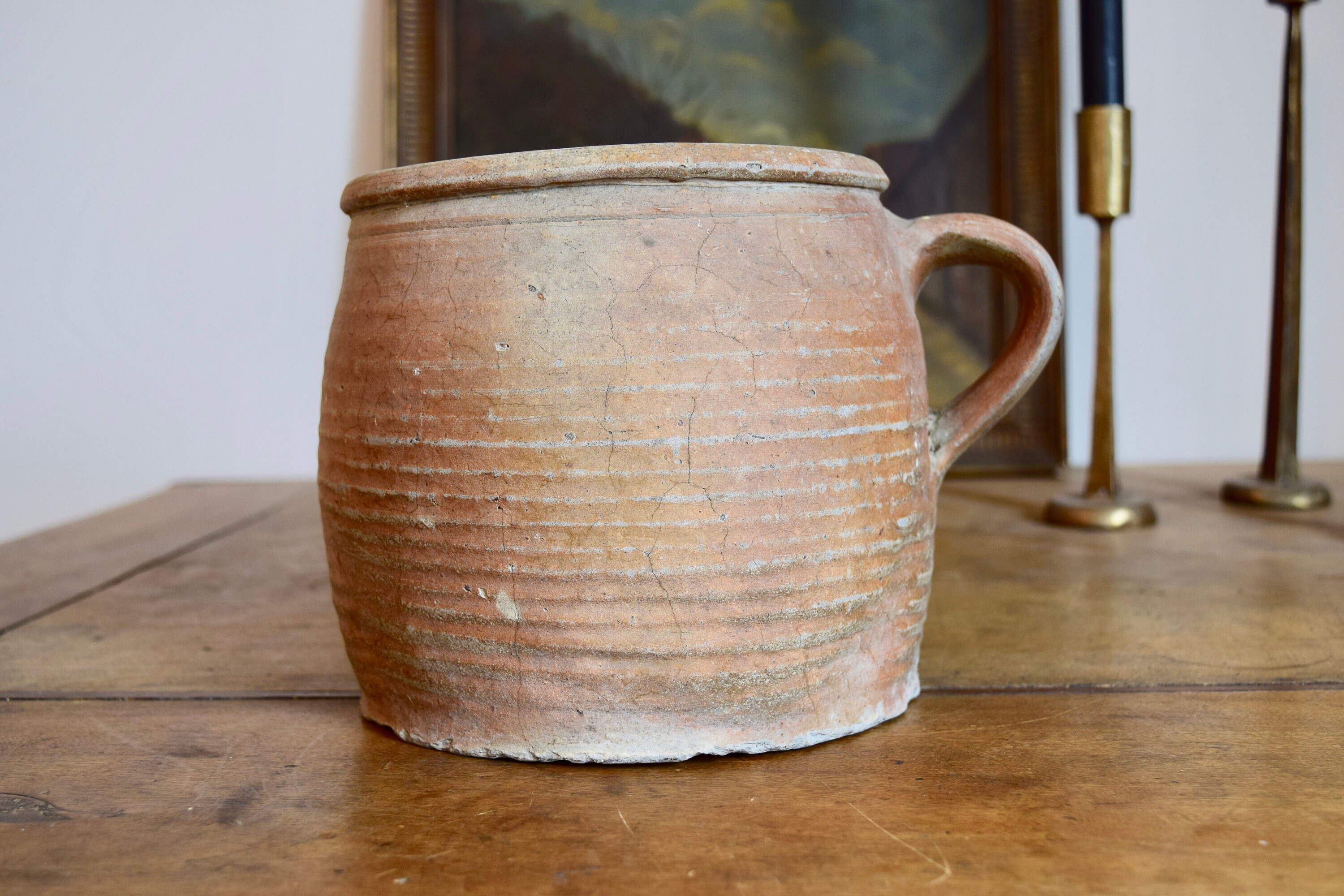 Pot Confit en Grès Français Ancien, Poterie Antique, Pot Antique Français, Décor Provincial Français