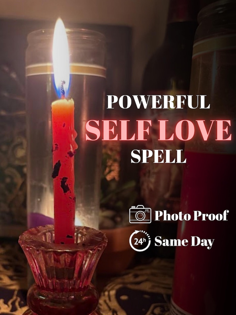 Same Day Self Love Spell Candle - Know Your Worth, Acceptance, and Confidence image 1