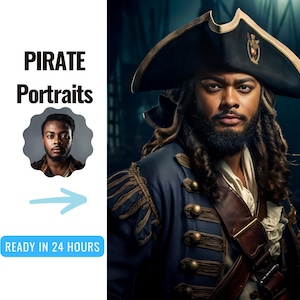 Custom Pirate Portrait from Photo | Custom Pirate Portrait | Personalized Pirate Gifts | Digital download | Christmas Gifts