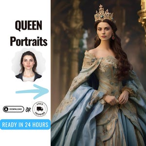 Custom Royal Portrait from Photo | Renaissance Portrait | Historical Portrait | Royal Portrait | Human Portrait | Mother&#39;s Day Gift