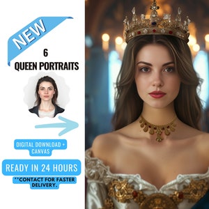 Personalisiertes Portrait vom Foto | Königliches Porträt | Königliche Königin Portrait | Valentinstag Geschenk | Weihnachtsgeschenk
