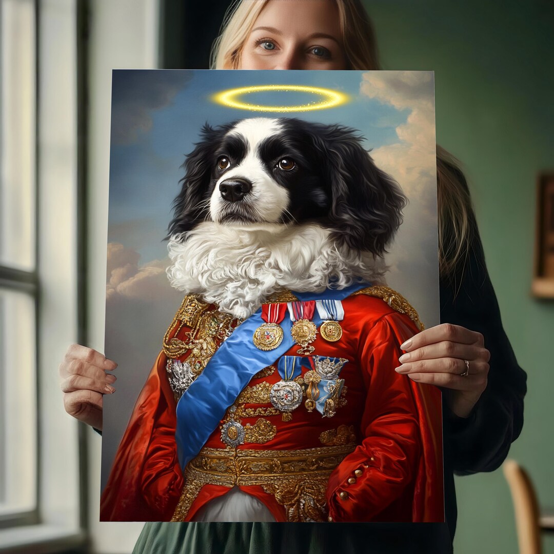Custom Royal Pet Portrait Angel , Royal Dog Painting , Pet Lovers Gift ...