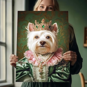 Custom Royal Pet Portrait, Renaissance Dog Painting, Pet Lovers Gift, Royal Pet Portrait, Pet Portrait gift, Gift for Cat, Gift for Dog
