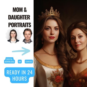 Custom Royal Queen Portrait from Photo | Renaissance Portrait | Historical Portrait | Custom Royal Family Portrait | Christmas Gift