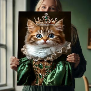 Renaissance Pet Portrait from Photo, Custom Funny Canvas, Royal Pet Portrait, Pet Digital Art , Portrait Art Design