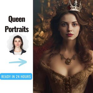 Custom Royal Portrait from Photo | Renaissance Portrait | Historical Custom Queen Portrait | Royal Portrait | Christmas Gift