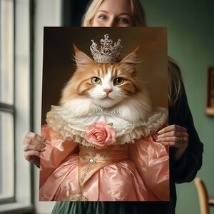 Renaissance Cat Portrait from Photo,Pet Cartoon,Personalized Cartoon Pet Portrait, Royal Cat Portrait, Pet Lover Gift, Christmas Gifts