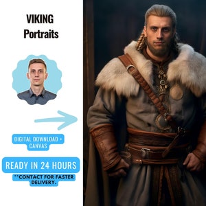 Custom Viking Portrait from Photo , Renaissance Portrait , Royal Portrait , Custom Historical Portrait , Viking Portrait, Christmas Gift