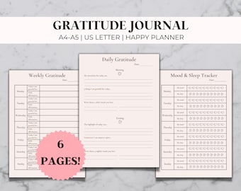 Gratitude Journal Printable | Law of Attraction | Mindfulness Journal | Manifestation Journal | Self Help Journal