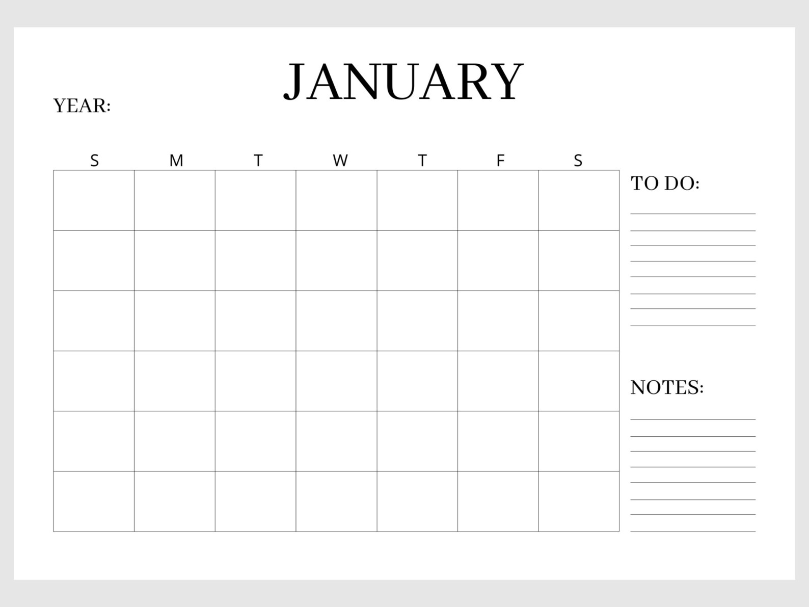 Blank Monthly Calendar Minimalist Calendar Horizontal Printable blank-monthly-calendar-minimalist-calendar-horizontal-printable