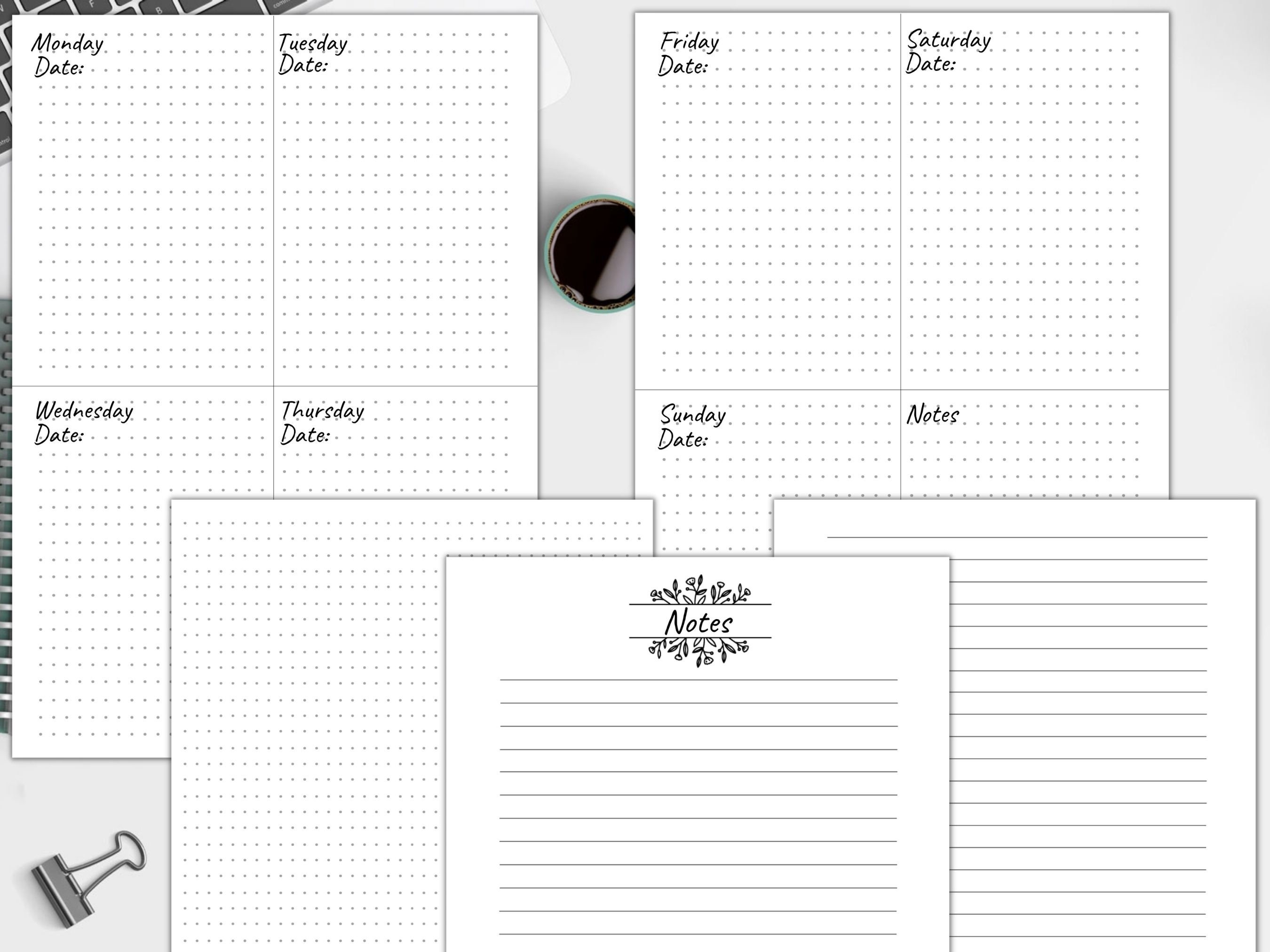Bullet Journal Printables BUJO Printables Bundle Dot Grid - Etsy