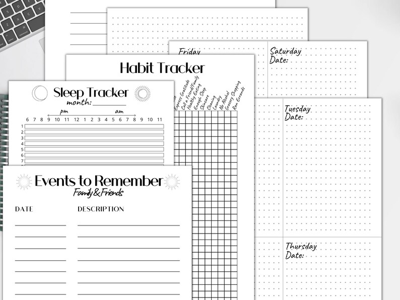 Bullet Journal Printables BUJO Printables Bundle Dot Grid - Etsy