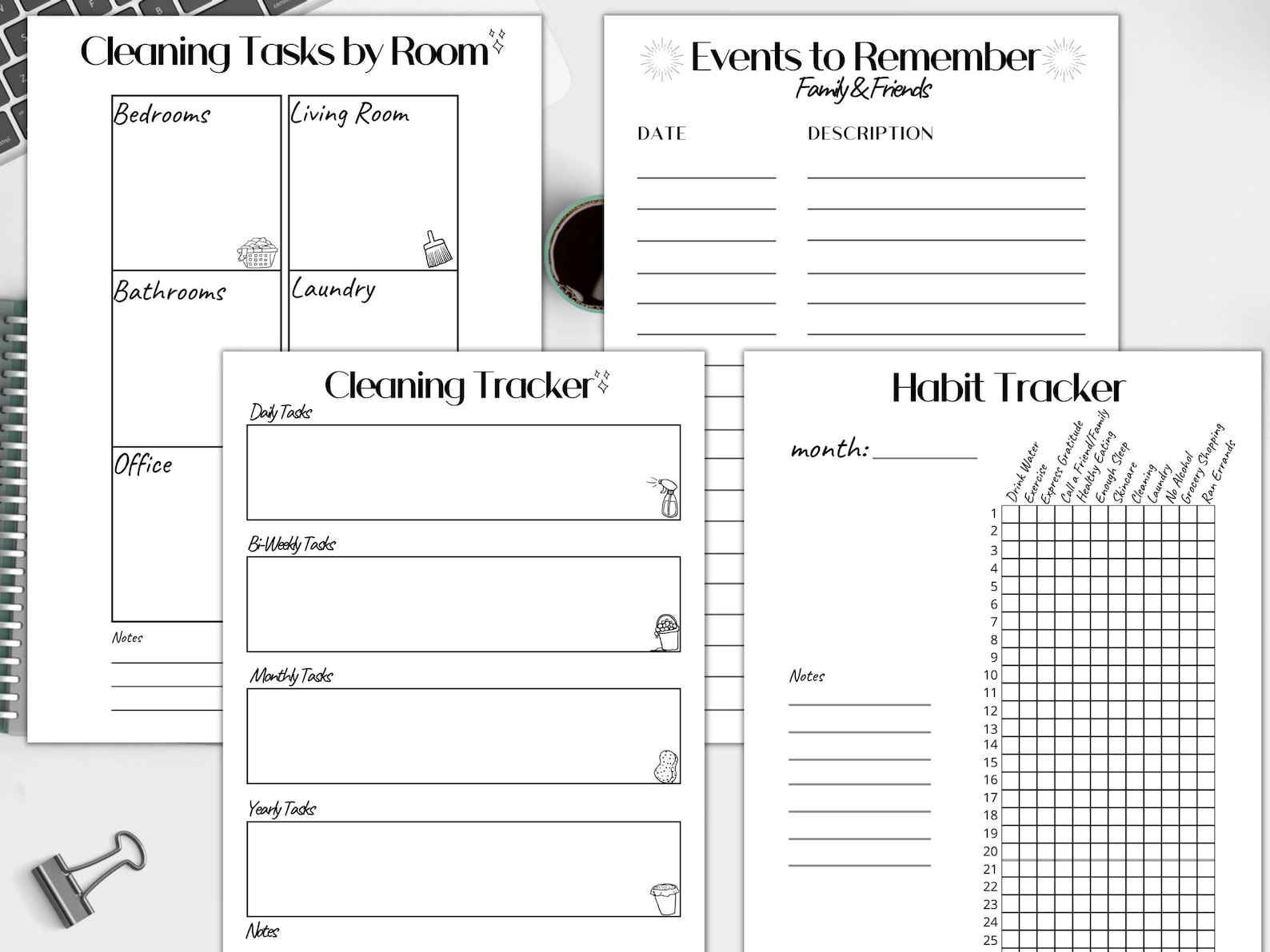 Bullet Journal Printables BUJO Printables Bundle Dot Grid - Etsy
