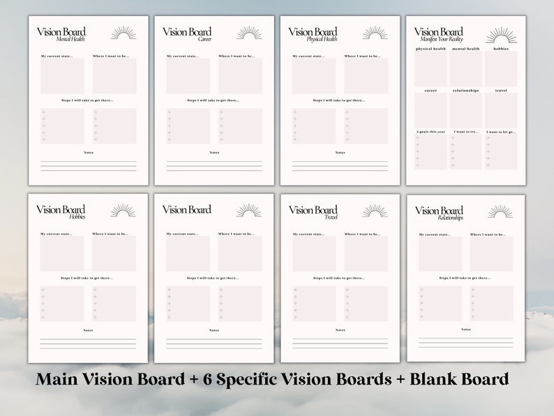 Vision Board Printables Positive Affirmations Gratitude - Etsy