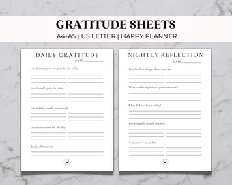 Gratitude Journal Printable | Mindfulness Journal | Gratitude Planner | Daily Gratitude Template