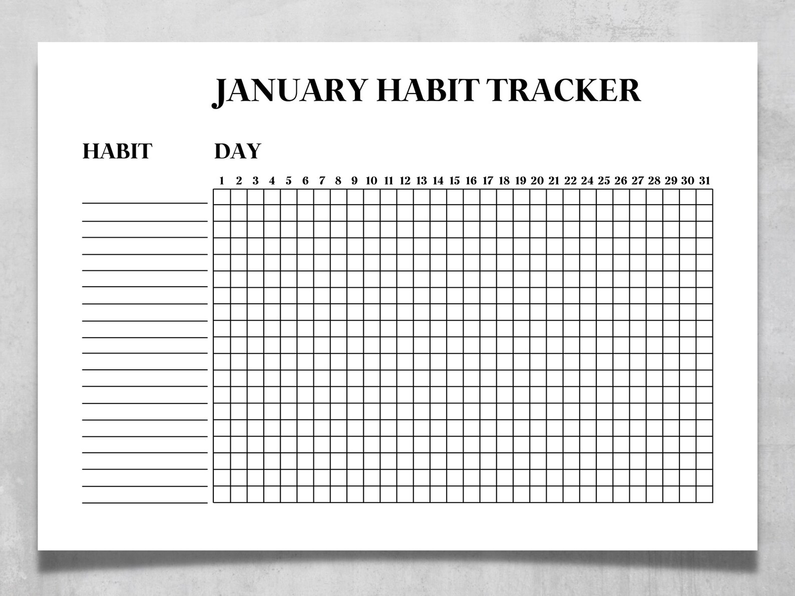 Monthly habit tracker printables initiative tracker symptom tracker
