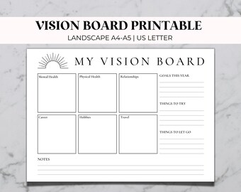 vision board printables law of attraction kit etsy