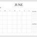Blank Monthly Calendar Minimalist Calendar Horizontal Printable ...